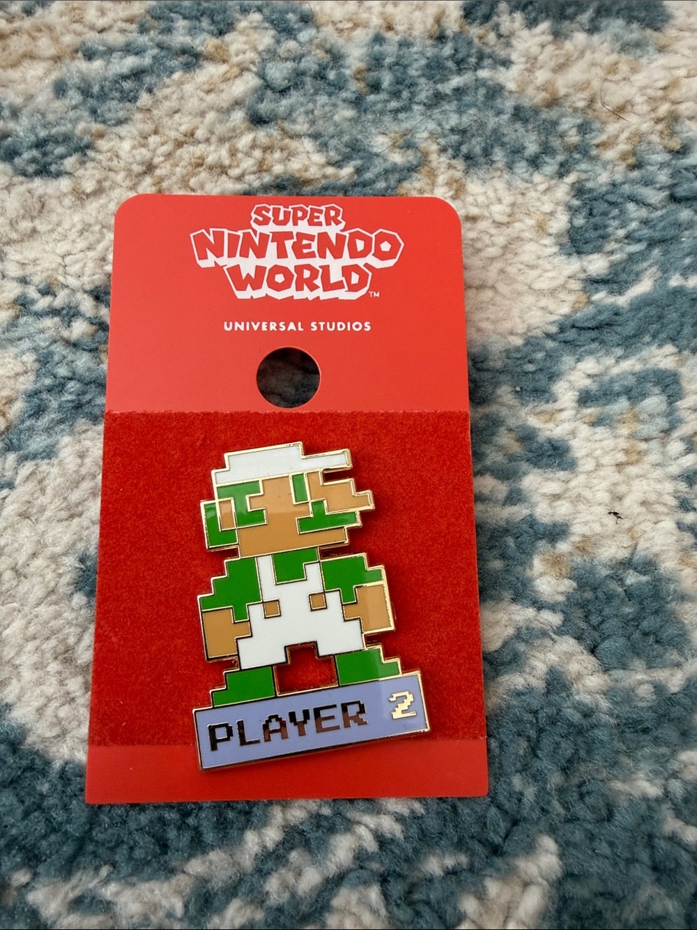Super Nintendo World Player 2 Luigi Green Enamel Pin